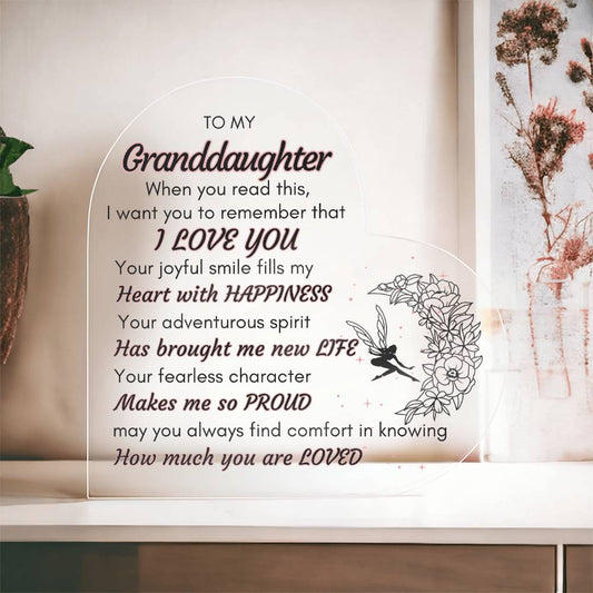 To My Granddaughter Heart From  A Grandparent- Sentimental Gift to Granddaughter