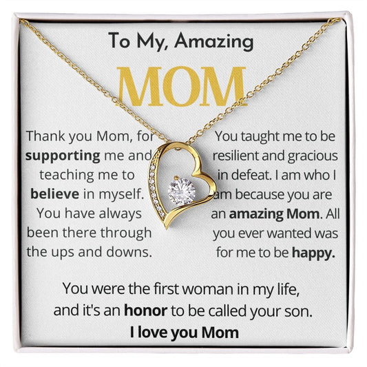 Amazing Mom Forever Love Necklace from Son for Mom - proudpoppycreativestore