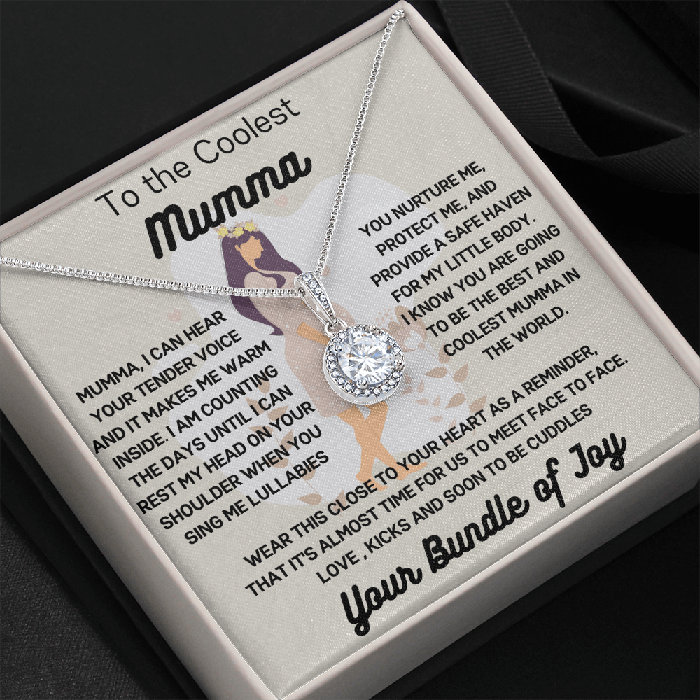 Coolest Mumma, Eternal Hope Pendant necklace for Mom to be, Mothers day, Baby Shower gift - proudpoppycreativestore
