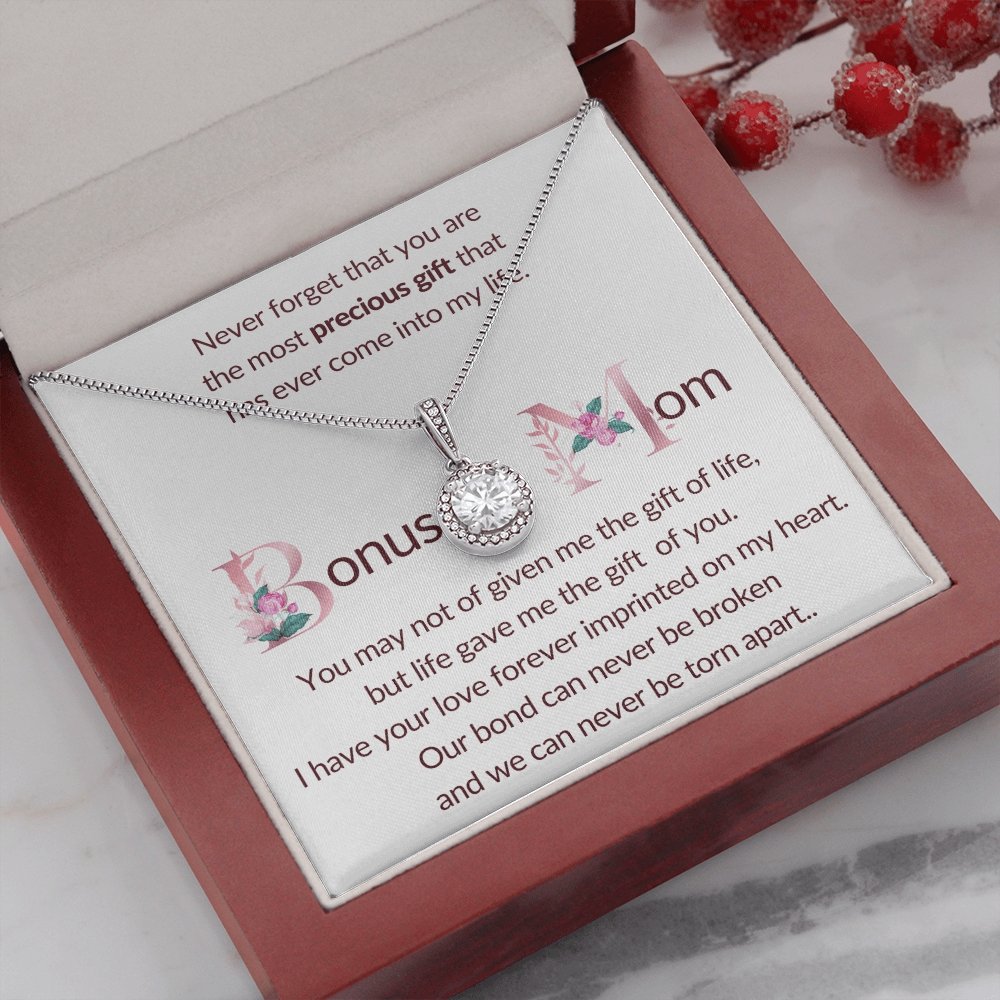 Bonus Mom Eternal Hope Pendant necklace for Non-Biological Parent - proudpoppycreativestore