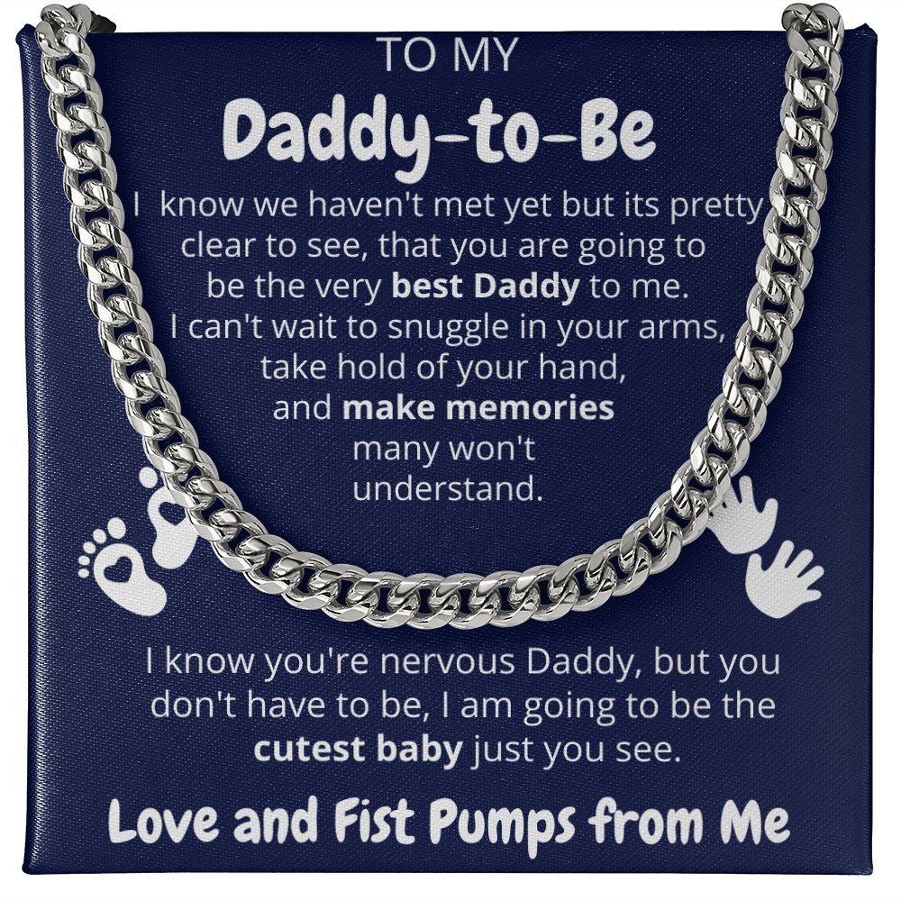 Daddy to be (9) Cuban link chain - proudpoppycreativestore