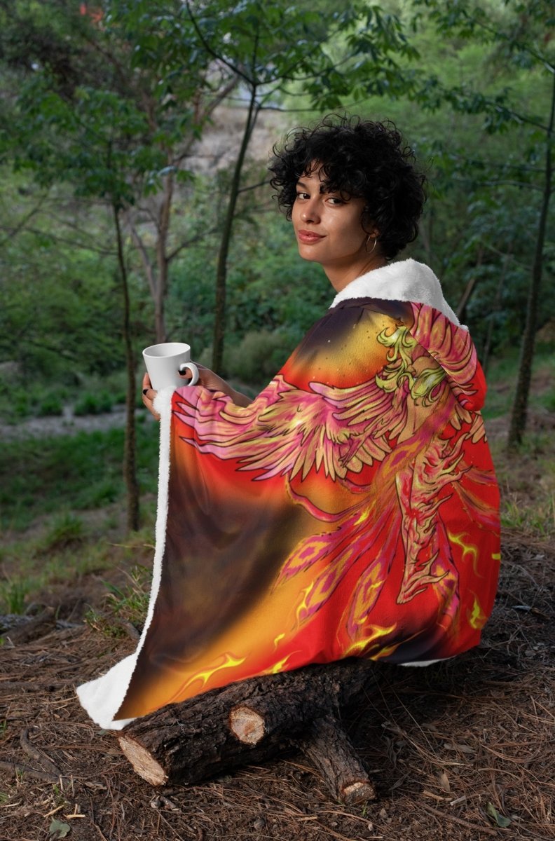 Fiery Phoenix Hooded blanket - proudpoppycreativestore