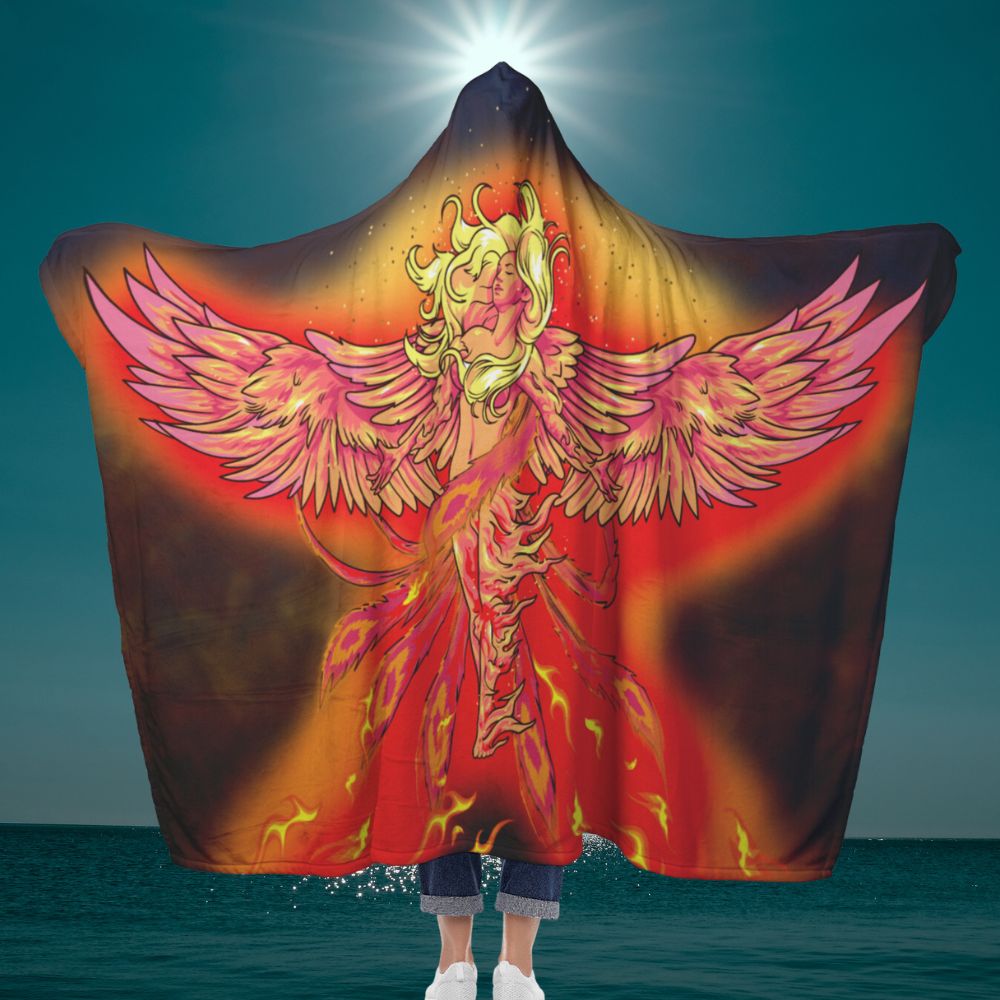 Fiery Phoenix Hooded blanket - proudpoppycreativestore