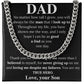 Gift from Son to his Dad on Fathers day, For Dad on your Birthday, Jewelry for a special Father - proudpoppycreativestore