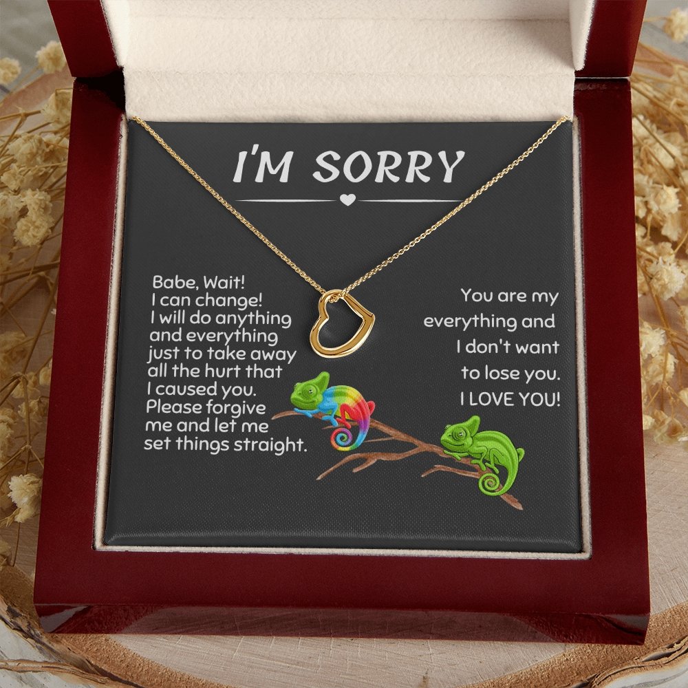 I'm Sorry, Apology/Forgiveness necklace- DH - proudpoppycreativestore