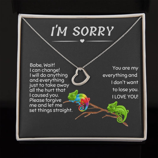 I'm Sorry, Apology/Forgiveness necklace- DH - proudpoppycreativestore