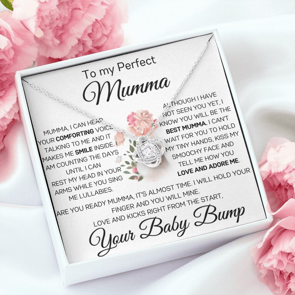 Love knot pendant necklace for Mommy-to-be, for Mom, Expectant Mother gift - proudpoppycreativestore