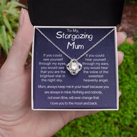 Love knot pendant necklace for Mother, Stargazing Mum - proudpoppycreativestore