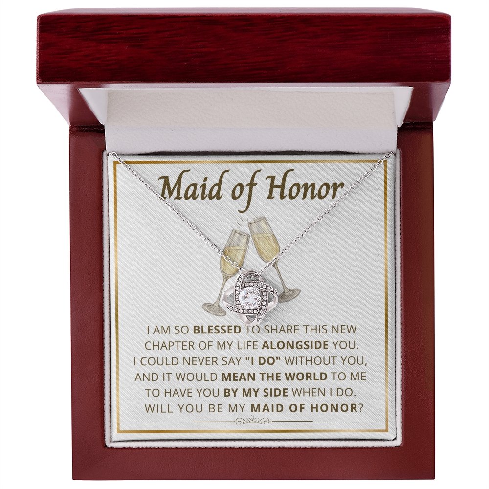 Maid of Honor proposal necklace, Bridal party gift-LN - proudpoppycreativestore