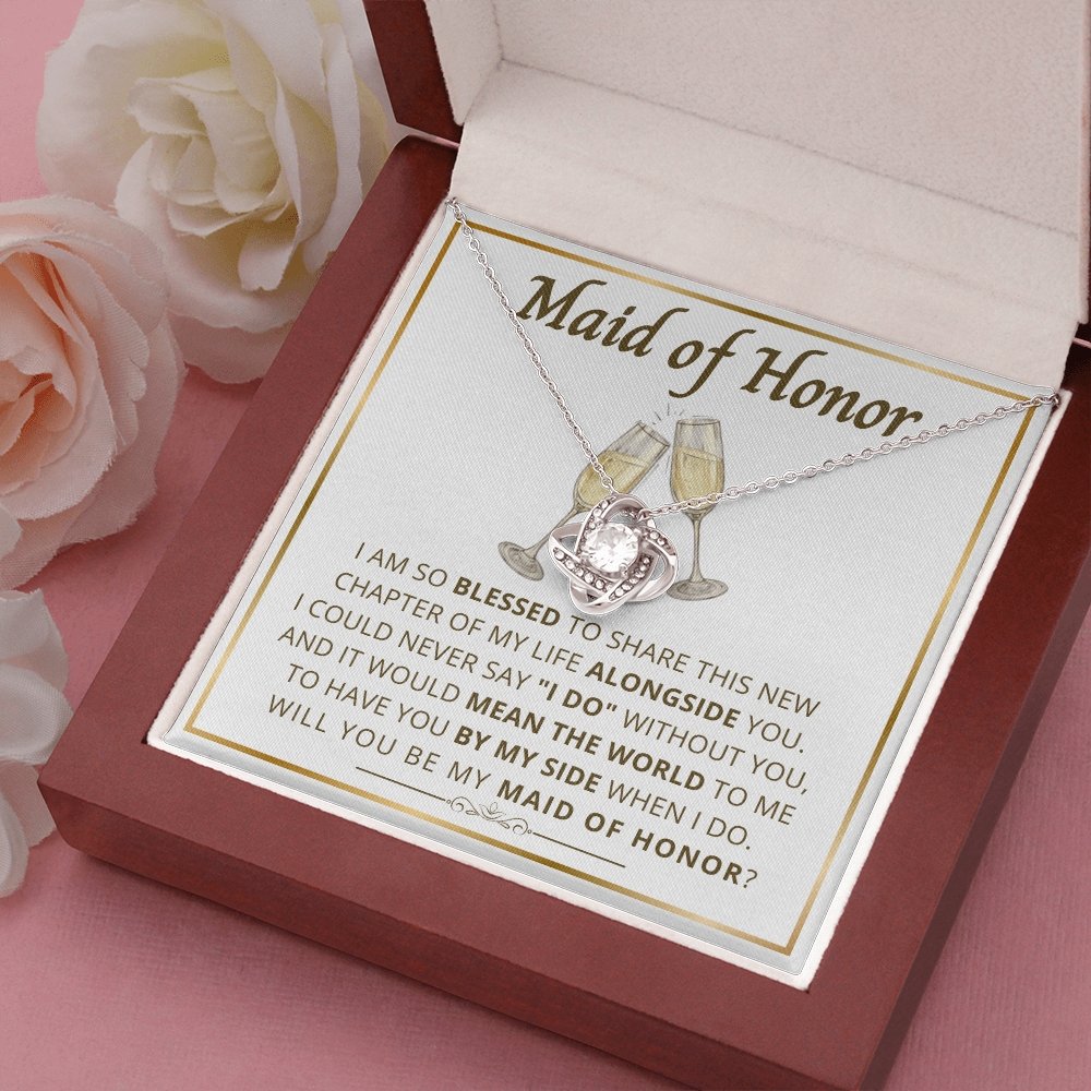 Maid of Honor proposal necklace, Bridal party gift-LN - proudpoppycreativestore