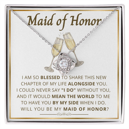 Maid of Honor proposal necklace, Bridal party gift-LN - proudpoppycreativestore