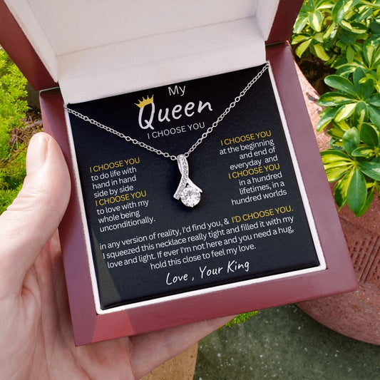 My Queen, I choose You, Soulmate necklace-AB - proudpoppycreativestore