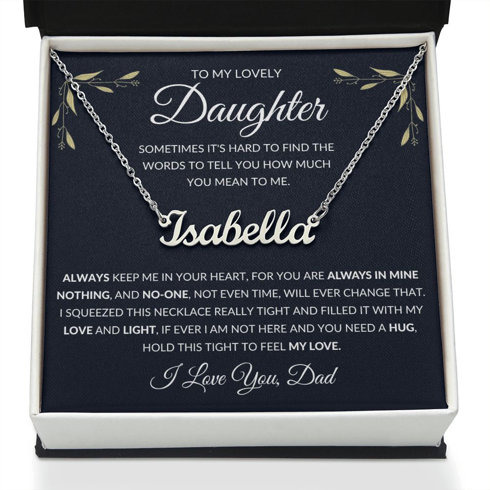 Name necklace for your Daughter- and Salutation can also be revised to suit you)-NN - proudpoppycreativestore