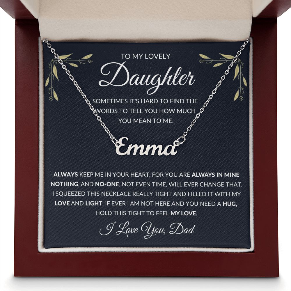 Name necklace for your Daughter- and Salutation can also be revised to suit you)-NN - proudpoppycreativestore