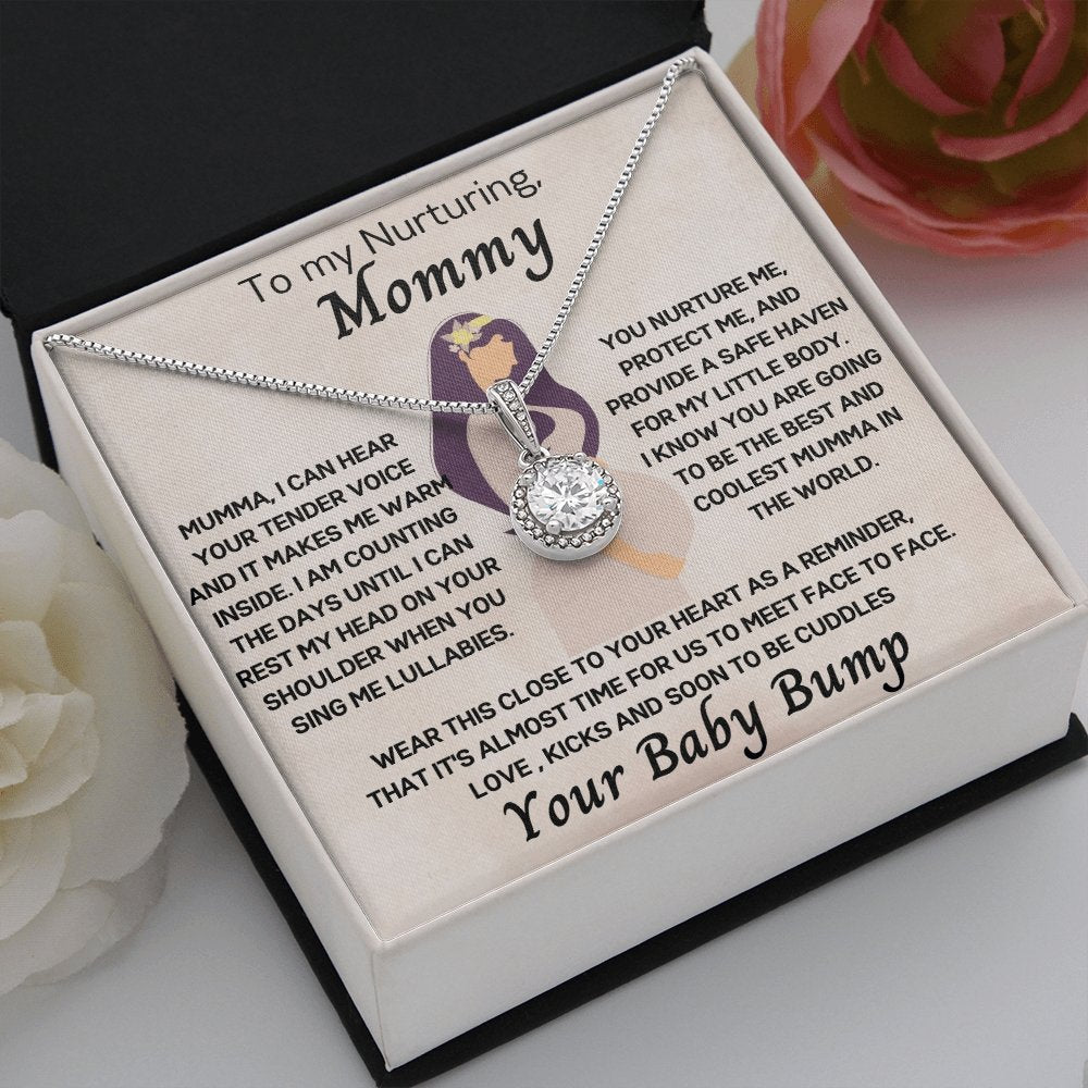 Nurturing Mommy, Eternal Hope Pendant necklace for Mom to be, Mothers Day, Baby Shower - proudpoppycreativestore