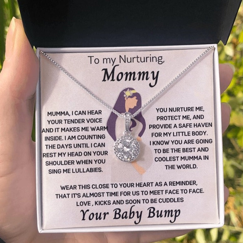 Nurturing Mommy, Eternal Hope Pendant necklace for Mom to be, Mothers Day, Baby Shower - proudpoppycreativestore