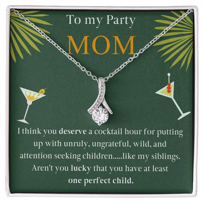 Party Mom necklace-AB - proudpoppycreativestore