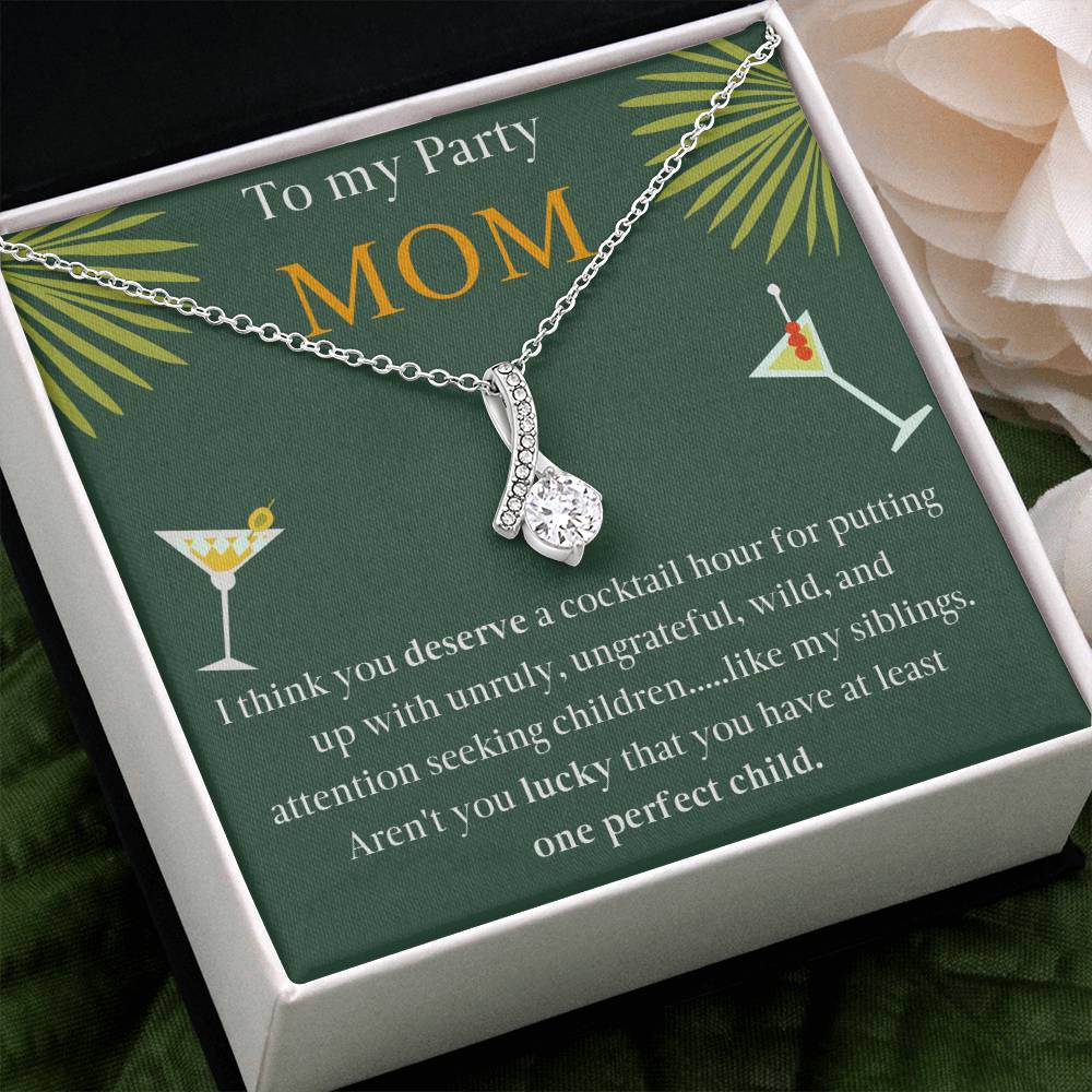 Party Mom necklace-AB - proudpoppycreativestore