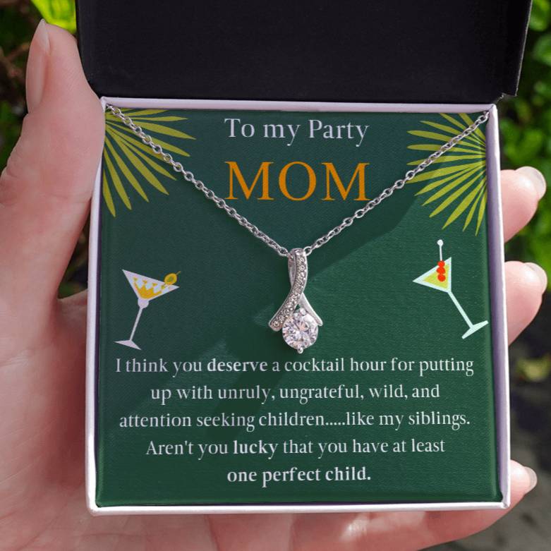 Party Mom necklace-AB - proudpoppycreativestore