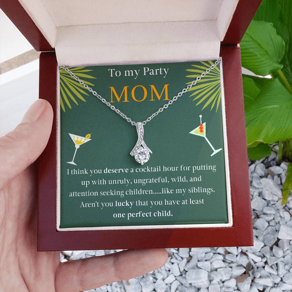 Party Mom necklace-AB - proudpoppycreativestore