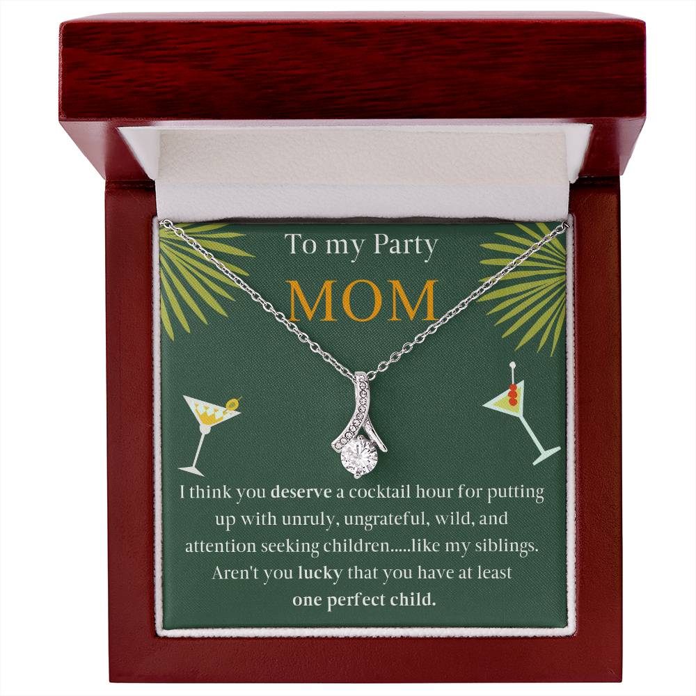 Party Mom necklace-AB - proudpoppycreativestore