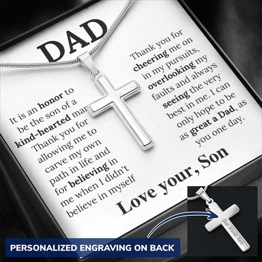 Personalized Cross for Dad, Love your Son fathers Day , Birthday Gift, Gift for Dad, - proudpoppycreativestore