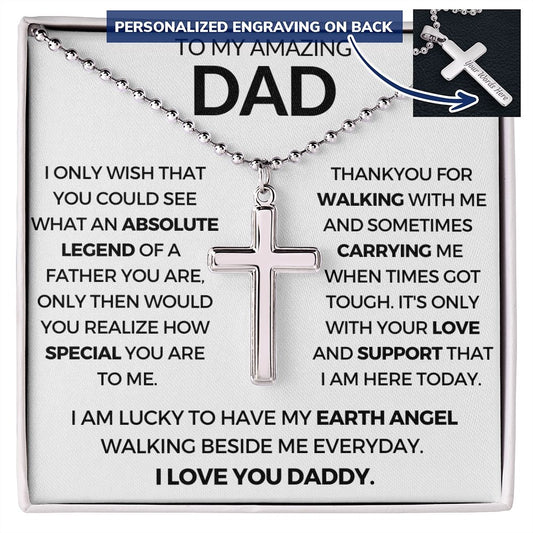 Personalized cross for my Amazing dad on Fathers day, Birthday gift for Dad, who needs a reason to gift - proudpoppycreativestore