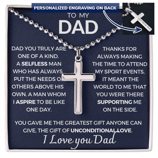 Personalized Cross for my Dad on Fathers day, Birthday gift, Gift for dad - proudpoppycreativestore