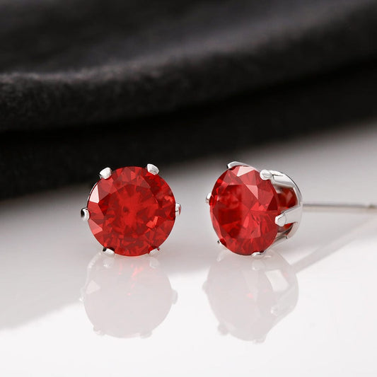 Red Cubic Zirconia Earrings - proudpoppycreativestore