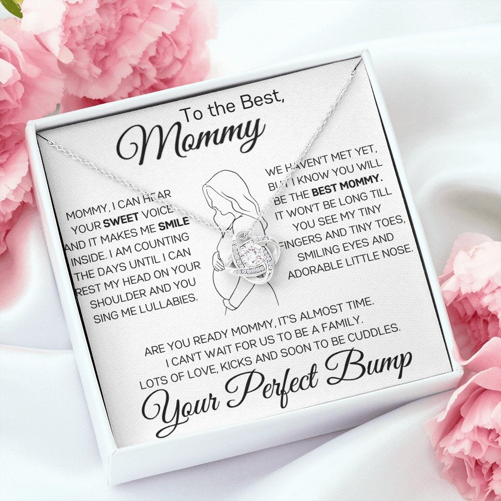 To my best Mommy, Love knot pendant necklace for Mother to be. - proudpoppycreativestore