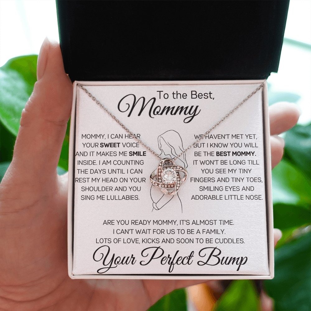 To my best Mommy, Love knot pendant necklace for Mother to be. - proudpoppycreativestore