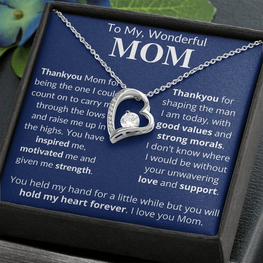 To My Wonderful MOM, Forever love, BLUE, gift for Mom from her son - proudpoppycreativestore