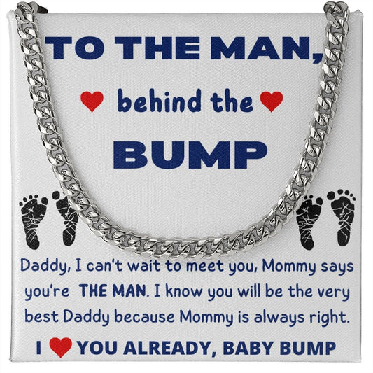 To the Man behind the bump, Fathers Day necklace, Father to be , Daddy to be, Future Dad gift - proudpoppycreativestore